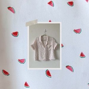 Watermelon Print Button up Camp Shirt